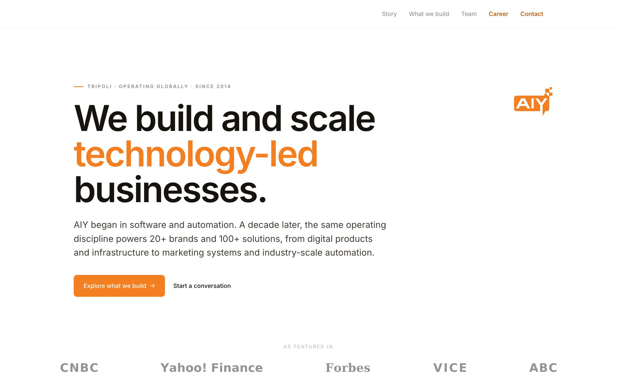 AIY Expert Solutions homepage